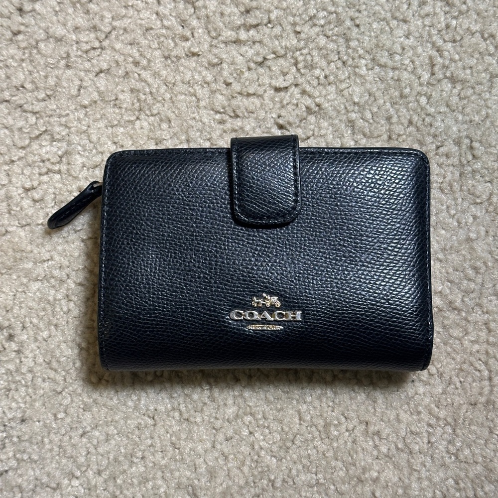 Coach Black Textured Leather Wallet